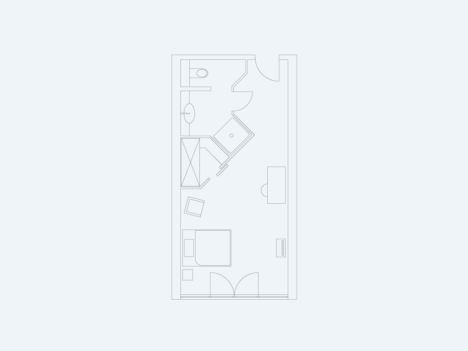 Grundriss des Einzelzimmer im Lans