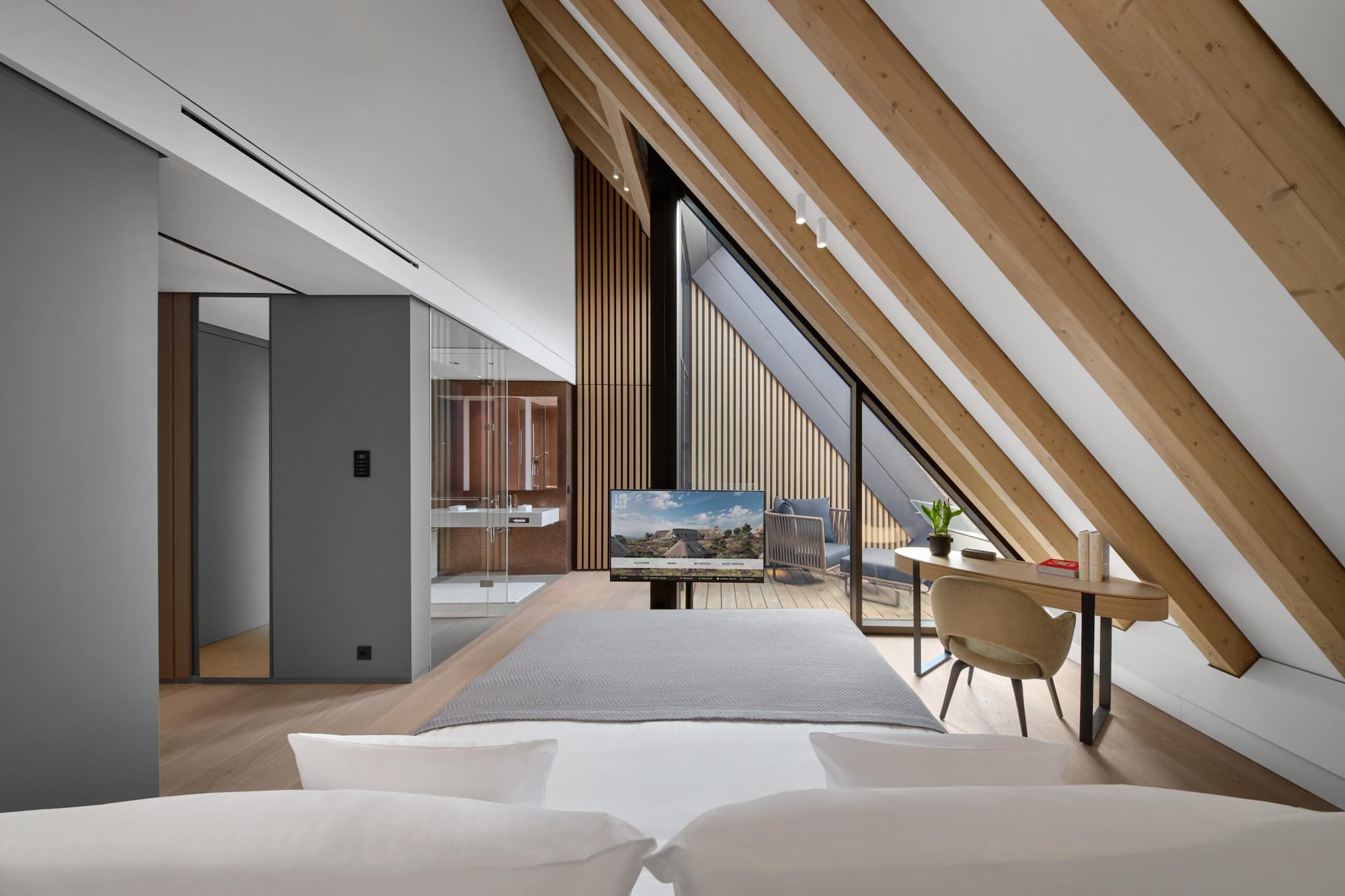 Einblick in ein Zimmer im Lanserhof Sylt
