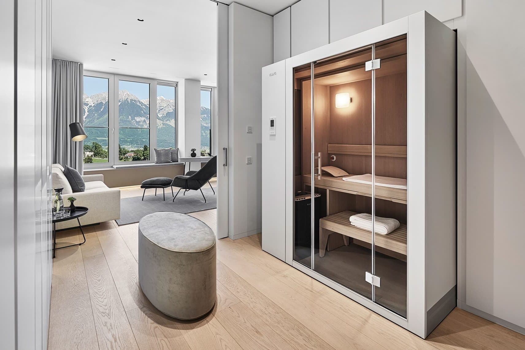 Saune in der Panoramasuite 92 im Lanserhof Lans