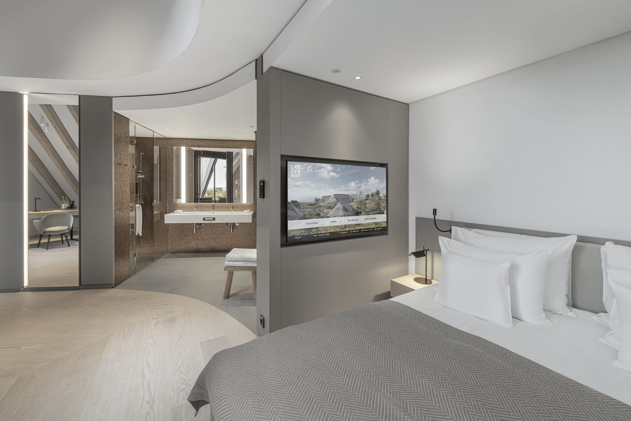 Innenansicht des Doppelzimmers im Lanserhof Sylt