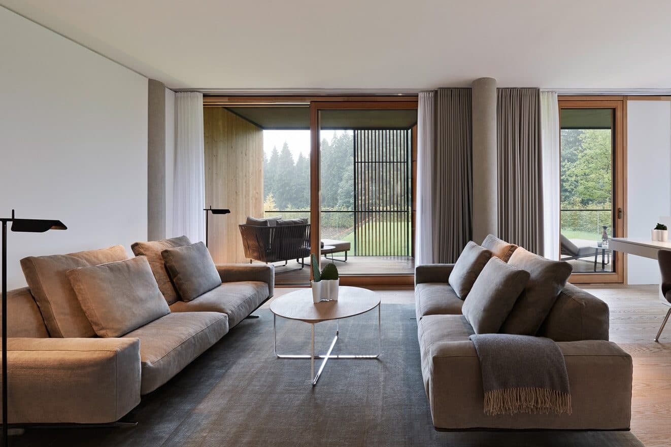 Infinitas Suite Wohnzimmer im Lanserhof Tegernsee